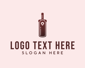 Winery - Bear Wine Bottle logo design