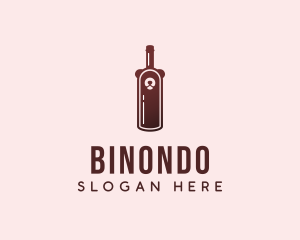 Bartender - Bear Wine Bottle logo design