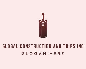 Alcohol - Bear Wine Bottle logo design