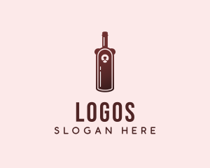 Cocktail - Bear Wine Bottle logo design