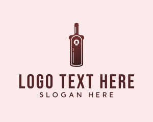 Cocktail - Bear Wine Bottle logo design