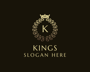 Luxury Crown Wreath Royalty logo design