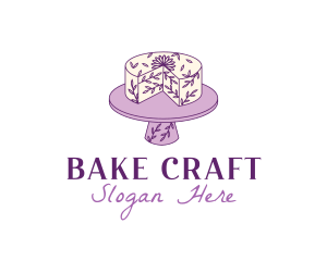 Floral Cake Baking logo design