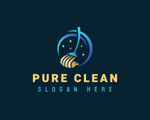 Broom Cleaning Mop logo design