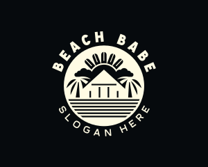 Tropical Beach House Villa logo design