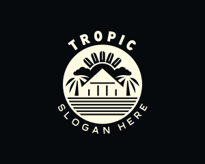 Tropical Beach House Villa logo design