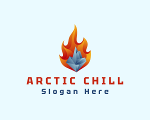 Iceberg - 3D Iceberg Flame logo design