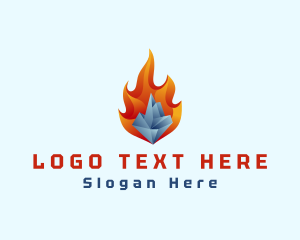 3D Iceberg Flame Logo