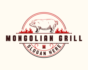 Pig Grill Smokehouse logo design