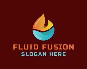 Flame Water Droplet logo design