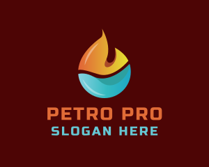 Petroleum - Flame Water Droplet logo design