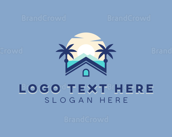 Beach Vacation Travel Logo