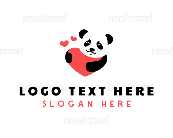 Heart Panda Zoo Logo | BrandCrowd Logo Maker