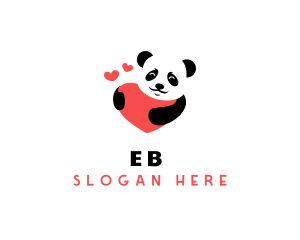 Lazy - Heart Panda Zoo logo design