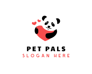 Heart Panda Zoo logo design