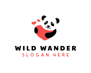 Heart Panda Zoo logo design