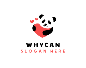 Love - Heart Panda Zoo logo design