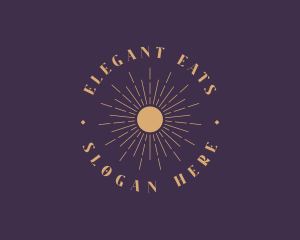 Elegant Sun Badge logo design