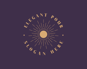 Elegant Sun Badge logo design