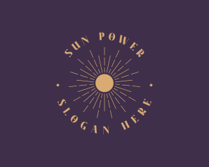 Elegant Sun Badge logo design