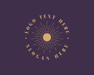 Numerology - Elegant Sun Badge logo design
