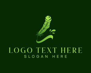 Ink - Feather Quill Ink logo design