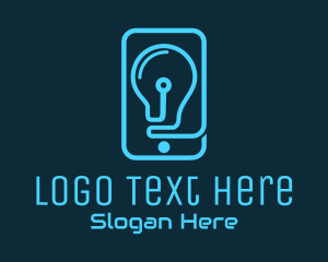 Smartphone - Light Bulb Mobile logo design