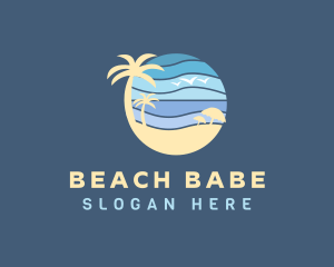 Beach Seaside Waves logo design