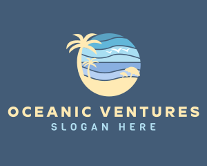 Beach Seaside Waves logo design