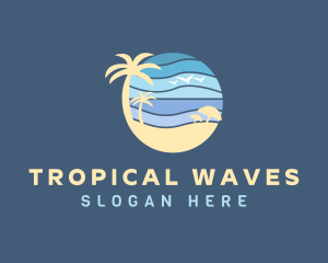 Beach Seaside Waves logo design