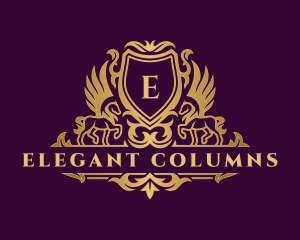 Elegant Pegasus Horse Crest logo design