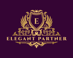 Elegant Pegasus Horse Crest logo design