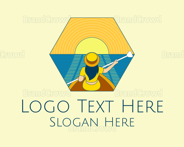 Sunset Boat Lady Logo