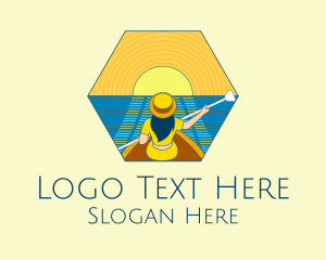 Trip - Sunset Boat Lady logo design