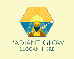 Radiant - Sunset Boat Lady logo design