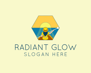 Radiant - Sunset Boat Lady logo design