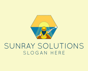 Sunray - Sunset Boat Lady logo design