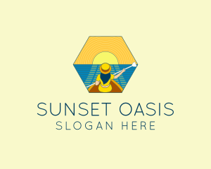 Sunset - Sunset Boat Lady logo design