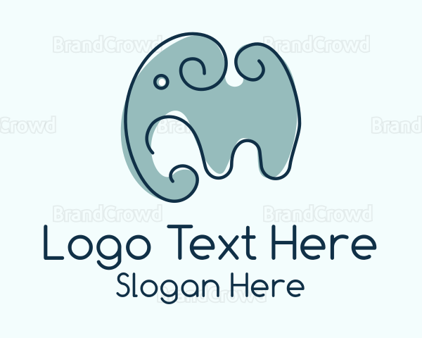 Minimalist Grey Elephant Logo