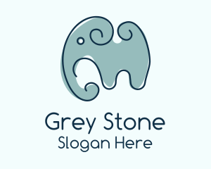 Grey - Minimalist Grey Elephant logo design