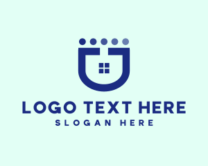 Window - Realty Dots Letter U logo design