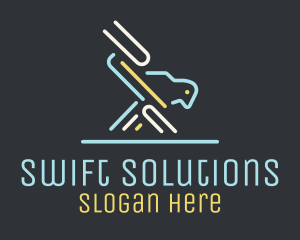 Swift - Neon Bird Monoline logo design