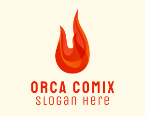 Hot Flaming Torch Logo
