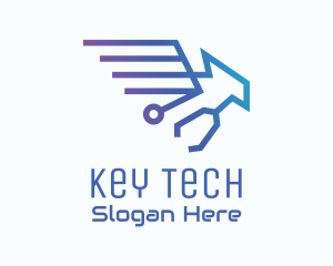 Blue Gradient Eagle Tech Stethoscope logo design