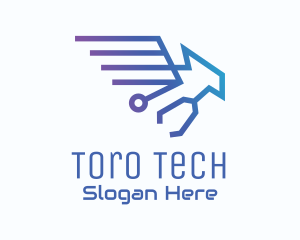 Blue Gradient Eagle Tech Stethoscope logo design