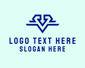 Geometric - Wing Letter V logo design