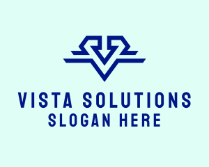 Wing Letter V logo design