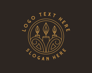 Decor - Candle Flame Aromatheraphy logo design