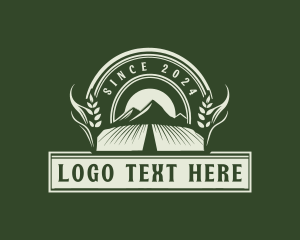 Sustainable - Mountain Farming Field logo design