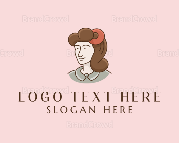 Retro Woman Cartoon Logo